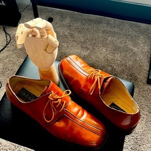 This is a special pair of shoes worn by a famous male hair dresser